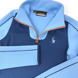 J.Lindeberg Sunnyside Mid Layer Womens Small Blue 1/4 Zip Golf Top AWJS08982